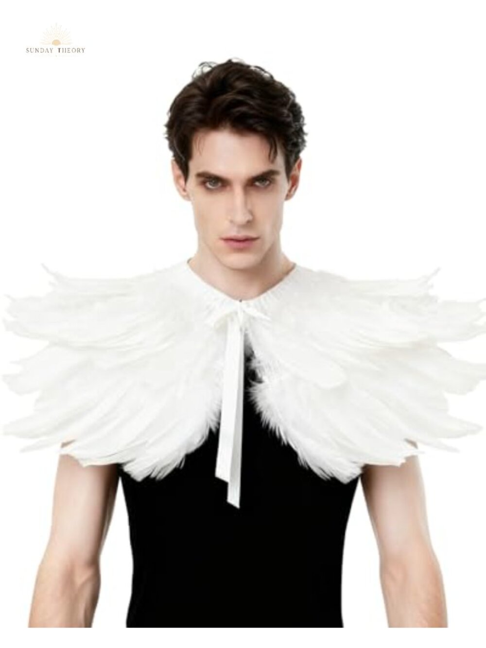 Handmade Natural Rooster Feather Cape Shawl Collar Gothic Unisex